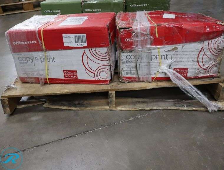 (2) Office Depot Copy Paper 5000pc Per Case, 8.5" x 11", 92 Brightness, 20 Pounds - New/Damaged Box/Few Damaged - Roller Auctions