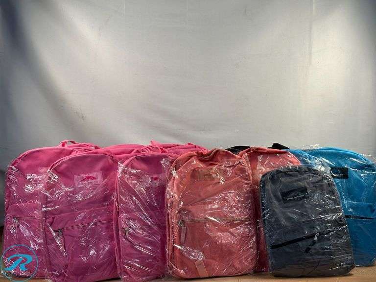 (17) Trail maker: Classic Solid Assorted Color 17 Inch Backpack with Front Zipper, School Supply Kit New - Roller Auctions