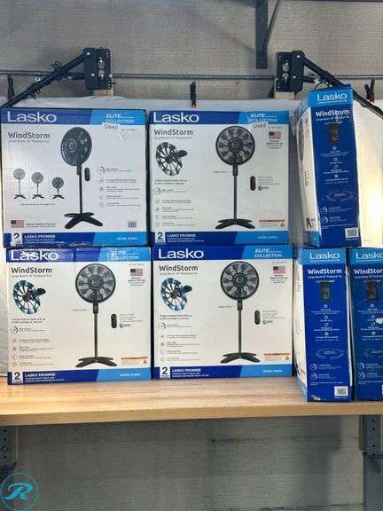 (7) Lasko: Windstorm Pedestal Fan- Used/ Damaged Turning Mechanisms/ Untested - Roller Auctions