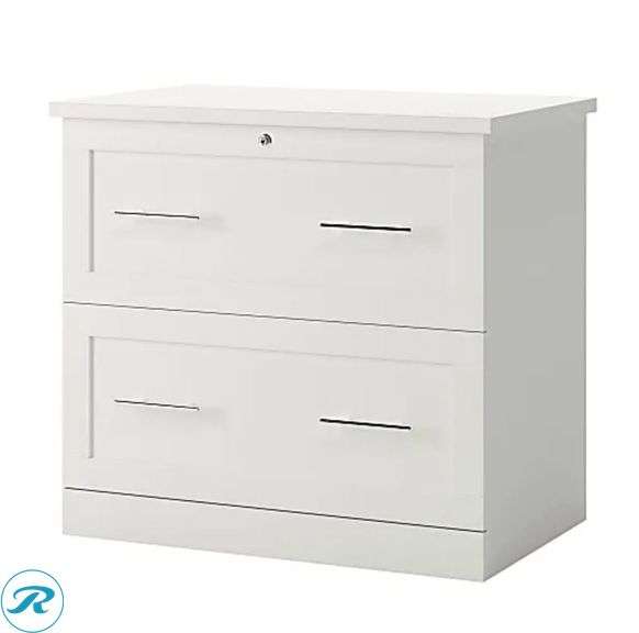 Realspace® 29-7/16"W x 18-1/2"D Lateral 2-Drawer File Cabinet, White - New - Roller Auctions