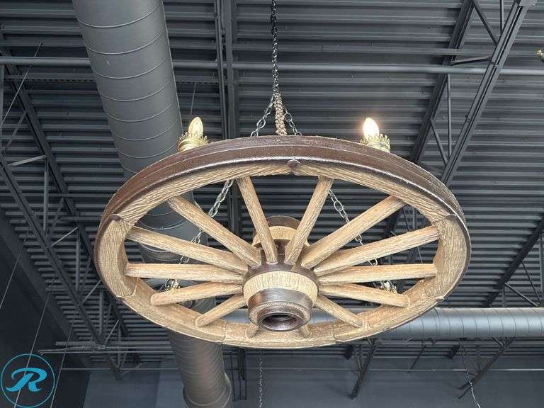 Wagon Wheel Chandelier, 42 in Round - Roller Auctions