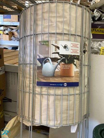 (132) New- Assorted Garden Supplies includes green floral wire, cable ties, sturdy tree wrap hanging for deck, sprinkler, watering can bin, bird feeder (see photos) - Roller Auctions