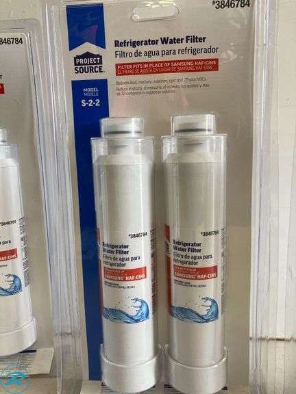 (3) New- Project Source Twist-in Refrigerator Water Filter S-2-2 Fits Samsung HAF-CINS 2 -Pack - Roller Auctions