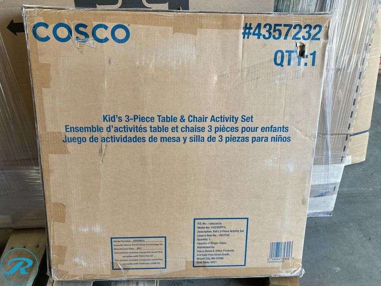 (1) New- Cosco 24-in x 24-in 3 -Piece Indoor Steel Folding kids table and chair set - Roller Auctions
