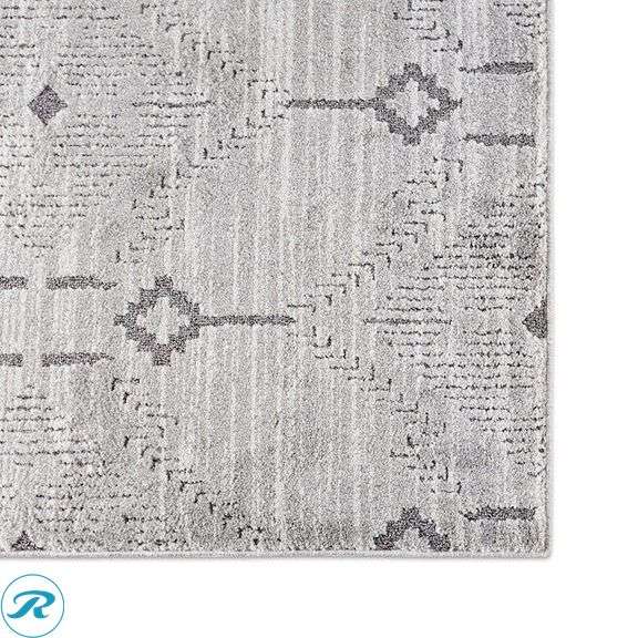 (1) New- allen + roth Devika 5 x 7 (ft) Loomed Gray Rectangular Indoor Pet Friendly Area rug - Roller Auctions