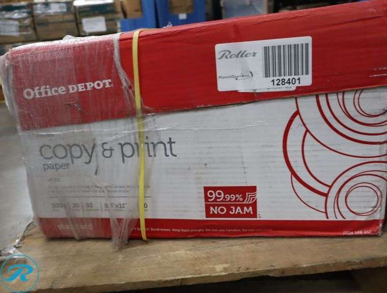 (2) Office Depot Copy Paper 5000pc Per Case, 8.5" x 11", 92 Brightness, 20 Pounds - New/Damaged Box/Few Damaged - Roller Auctions