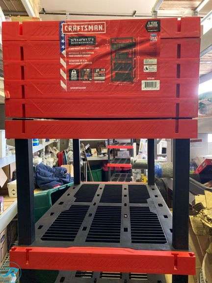 (2) New- CRAFTSMAN 5 -Tier Heavy Duty Black Plastic Utility shelving unit ( 40.0-in W x 24.0-in D x 72.0-in H ) - Roller Auctions