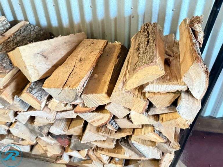 Metal Rack With Firewood - Roller Auctions
