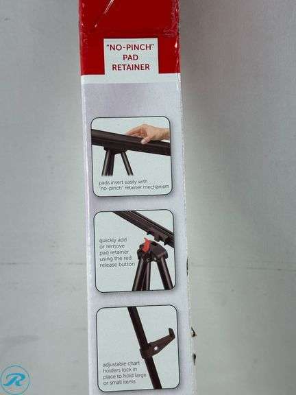 (2)Office Depot® Brand Presentation Easel, 35-1/2"-65"H, Black With Chart Holder- New/ Damaged Box - Roller Auctions