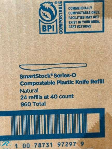 (2) Dixie Ultra SmartStock Series O Compostable Cutlery Knives, 24 refill at 40 count, 960ct- New