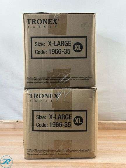 (2) Tronex Extra-Strength Multipurpose Flock-Lined Latex Gloves, X-Large, Yellow, Pack Of 144 Gloves- New - Roller Auctions