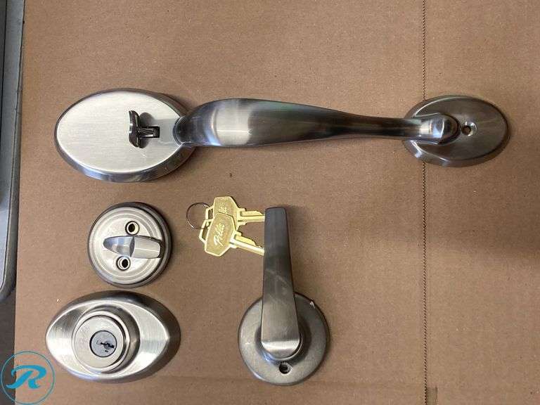 (1) New- Pella Standard Single Cylinder Unhanded Chelsea Satin Nickel Handle set - Roller Auctions