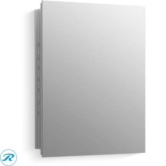 (1) New- KOHLER Embark 16-in x 20-in Recessed Mount Anodized Aluminum Mirrored Rectangle Soft Close Medicine Cabinet