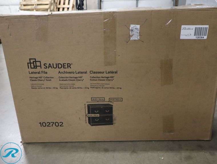 Sauder® Heritage Hill 30-1/8”W x 20-1/2"D Lateral 2-Drawer File Cabinet, Classic Cherry - New - Roller Auctions
