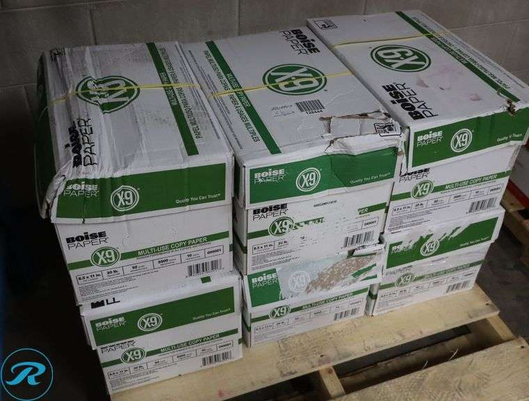 (6) Boise Paper X9 - 5000pc Per Case, 8.5" x 11", 92 Brightness, 20 Pounds - New/Damaged Box/Few Damaged - Roller Auctions