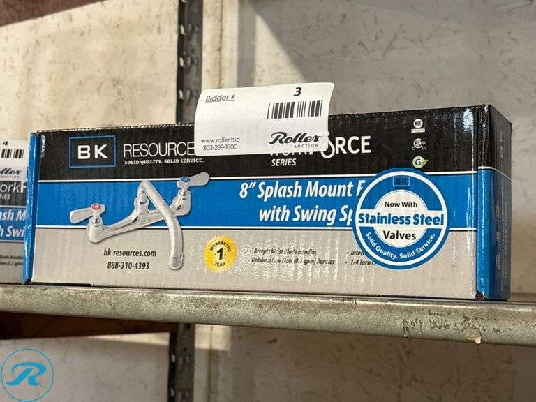 New BK Resources BKF-8W-10-G 8-Inch Standard Duty Faucet with 10-Inch Swing Spout