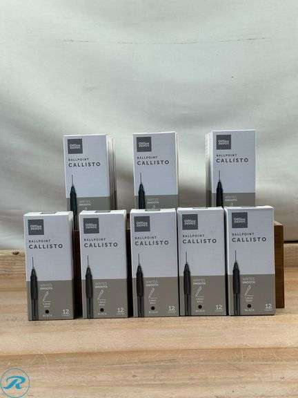 (20) Office Depot® Brand:  Callisto Retractable Gel Ink Pens,Black Ink, 12ct Pens- New - Roller Auctions