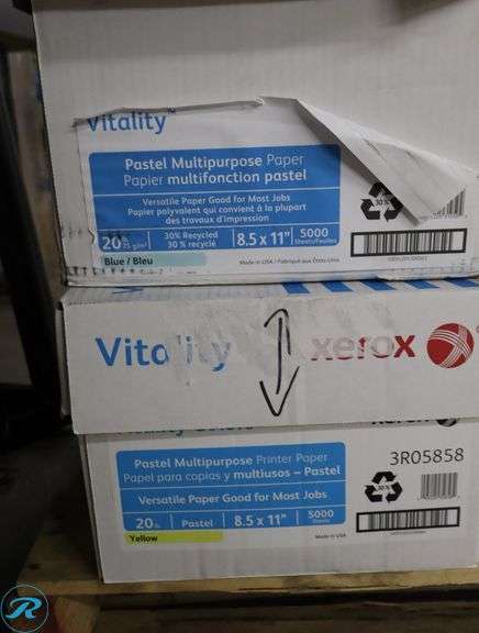 (6) Assorted 5000pc Per Case, 8.5" x 11", 92 Brightness, 20 Pounds - New/Damaged Box/Few Damaged - Roller Auctions
