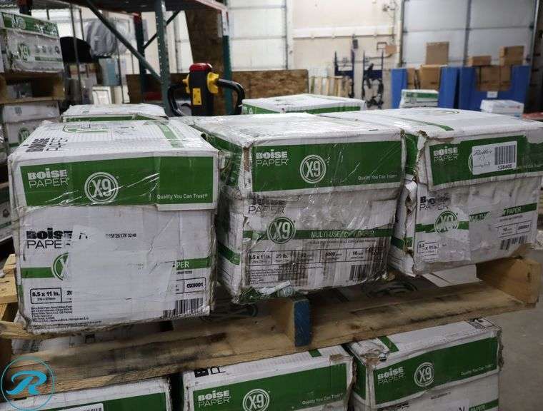 (3) Boise Paper X9 - 5000pc Per Case, 8.5" x 11", 92 Brightness, 20 Pounds - New/Damaged Box/Few Damaged - Roller Auctions