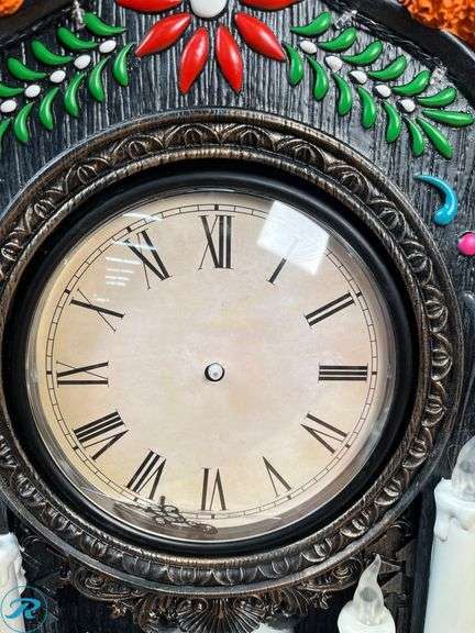 Day Of The Dead Clock - Like New/Clock Hands Fallen Off/Chipped - Roller Auctions