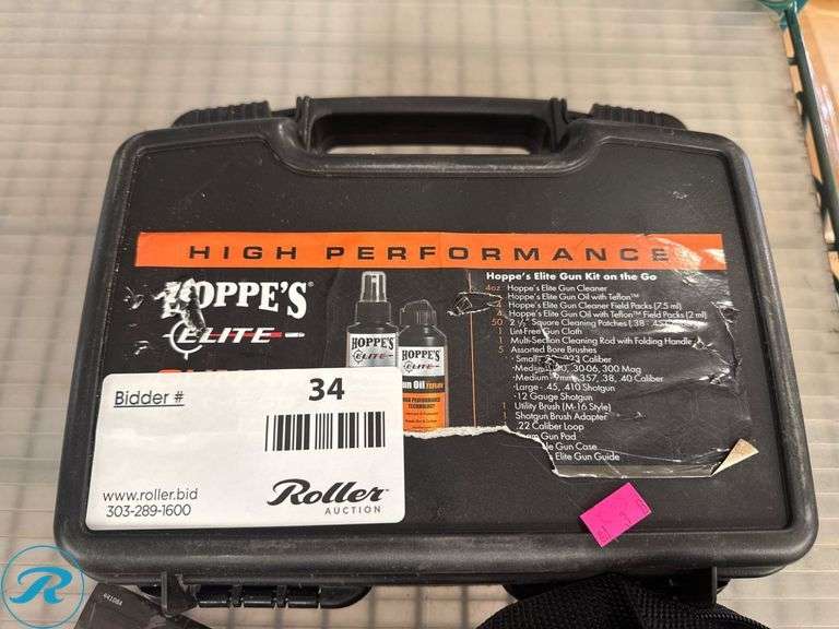 Hoppe’s Elite Gun Cleaning Kit, Allen Magnetic Quick Release Holster, and Padded Gun Case - Roller Auctions