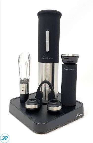 (2) Rabbit: 5-Piece Wine Aerator & Corkscrew Set- Like New; Rabbit: 8-Piece Electric Wine Set- Like New - Roller Auctions
