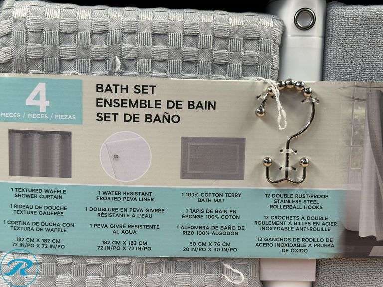 (2) 4-piece Bath Set, Gray- New/ Open Box - Roller Auctions
