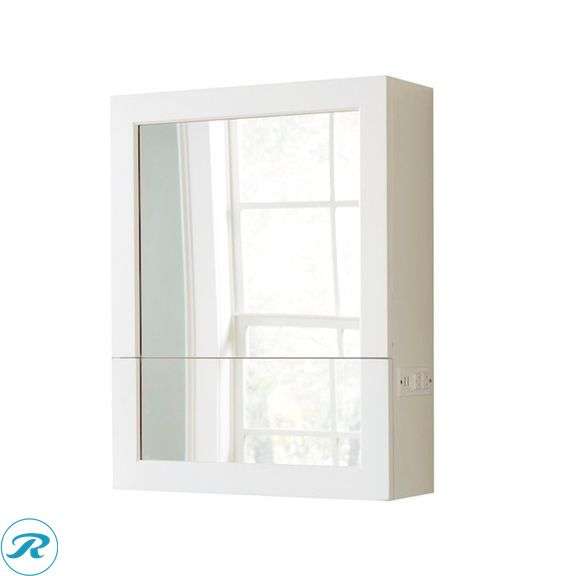 (1) New- allen + roth 20-in x 26-in x 7-in White Soft Close Bathroom Wall Cabinet