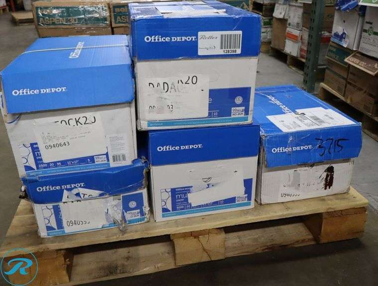 (5) Office Depot Multi Purpose Printer Paper, Assorted Sizes, 92 Brightness, 20 Pounds - New/Damaged Box/Few Damaged - Roller Auctions
