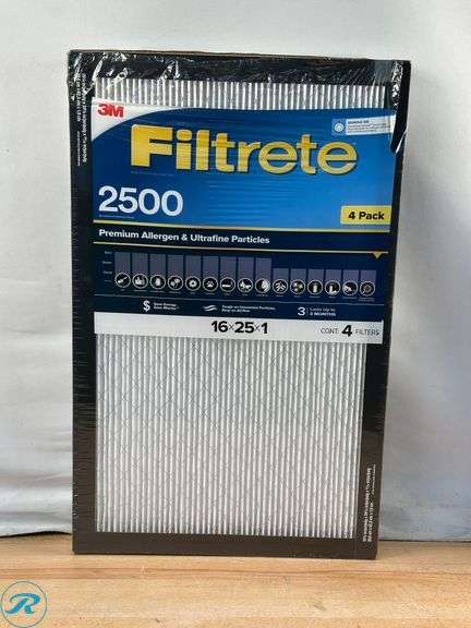 (2) Filtrete: 2200 Premium Allergen & Home Pollutants 16x20x1 Filters, 3pk- New; Filtrete: 2500 Premium Allergen & Ultrafine Particles 16x25x1, 4pk- New - Roller Auctions
