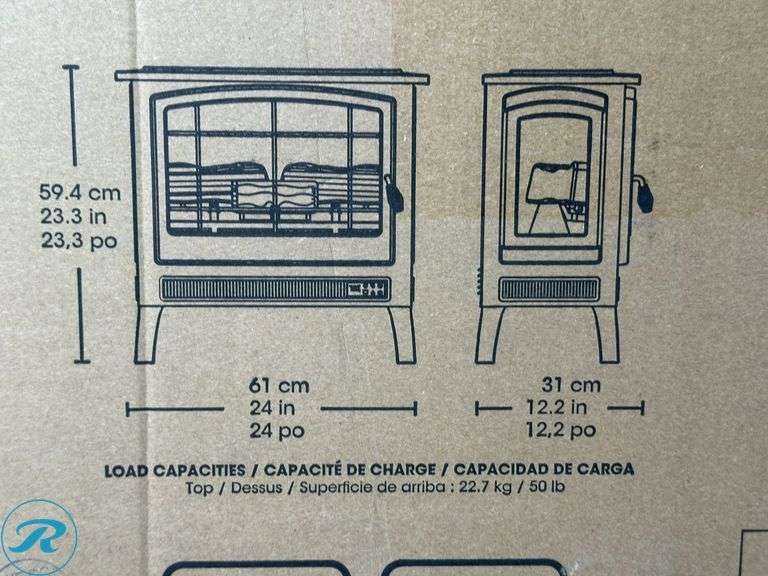 Infrared Electric Fireplace Stove Heater - New - Roller Auctions