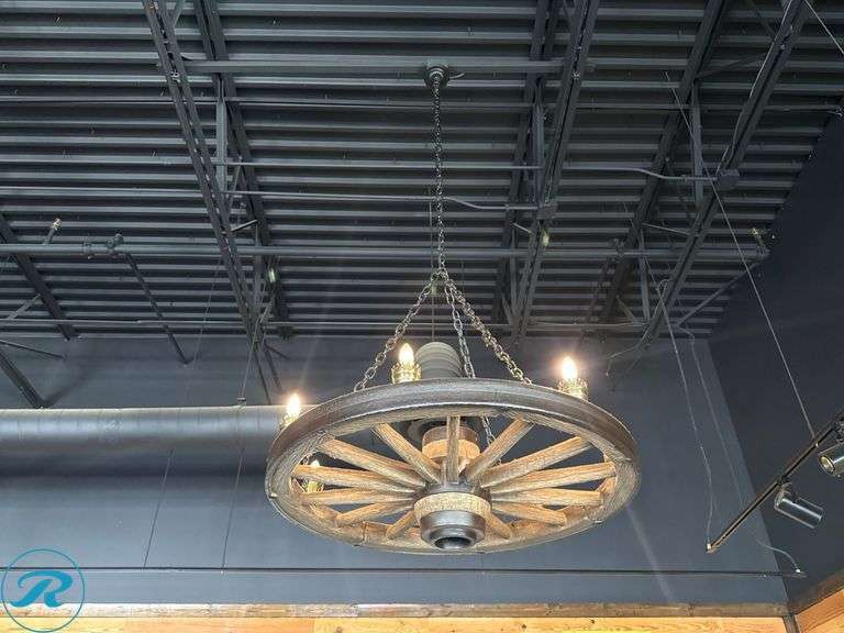Wagon Wheel Chandelier, 42 in Round - Roller Auctions