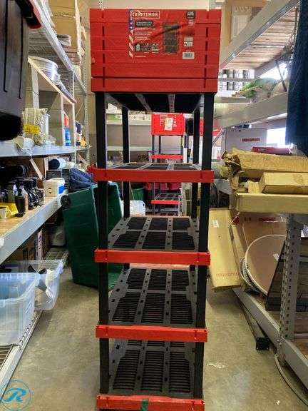 (2) New- CRAFTSMAN 5 -Tier Heavy Duty Black Plastic Utility shelving unit ( 40.0-in W x 24.0-in D x 72.0-in H ) - Roller Auctions