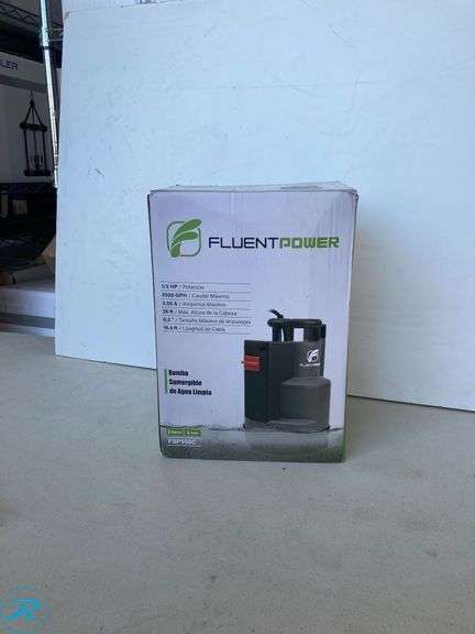 (1) New- FLUENTPOWER 1/2-HP 110 -Volt 41.7-Gallon Plastic Submersible sump pump - Roller Auctions
