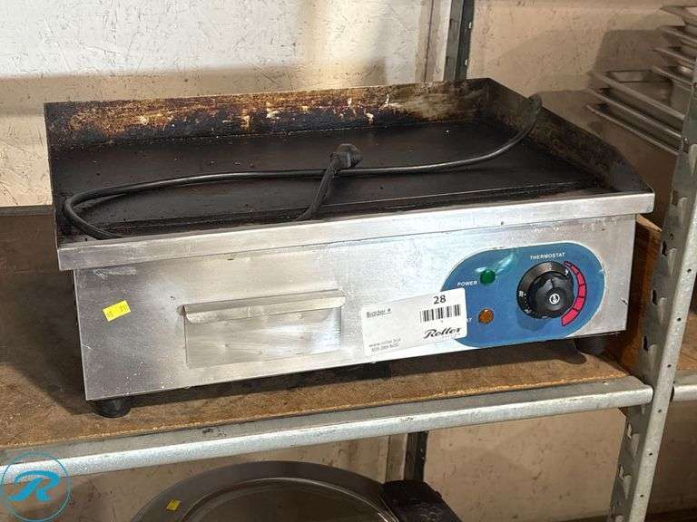 Electric Countertop Griddle with Adjustable Thermostat