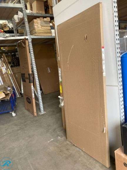 (1) New- LARSON 40 Midview 36-in x 81-in White Wood core Reversible Hinge Storm Door with Retractable Screen ( Brushed nickel Handle Included ) - Roller Auctions