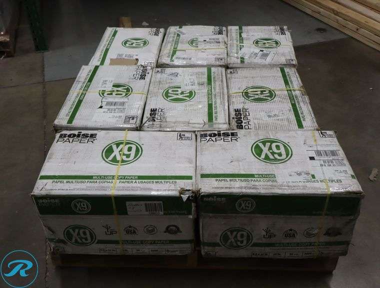 (8) Boise Paper X9 - 5000pc Per Case, 8.5" x 11", 92 Brightness, 20 Pounds - New/Damaged Box/Few Damaged - Roller Auctions