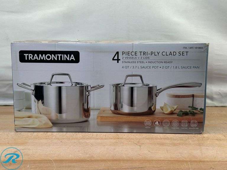 Tramontina 4-piece Tri-Ply Clad Sauce Pan Set - New - Roller Auctions