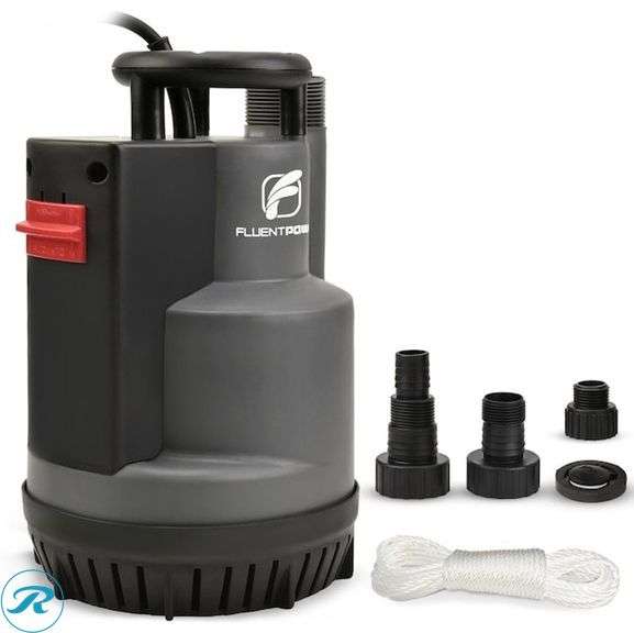 (1) New- FLUENTPOWER 1/2-HP 110 -Volt 41.7-Gallon Plastic Submersible sump pump - Roller Auctions