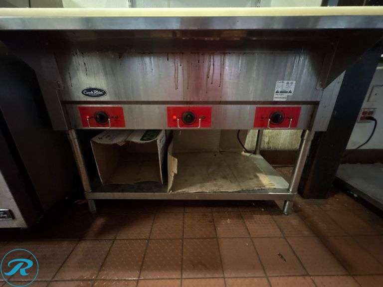 CookRite CSTE3 3-Bay Steam Table, Electric - Roller Auctions