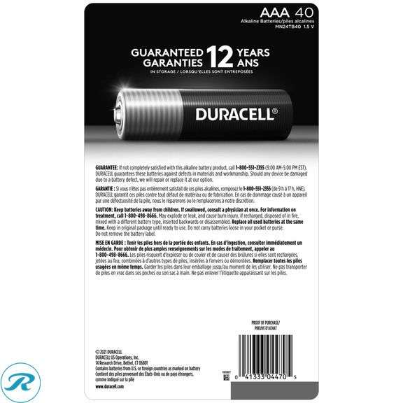 (2) Duracell Coppertop Alkaline AAA Batteries, 40-count - New - Roller Auctions