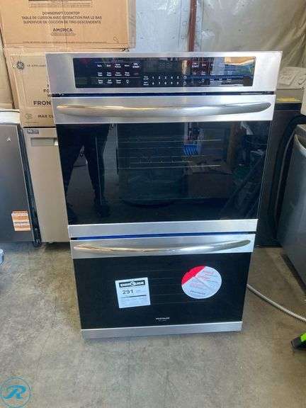 (1) New- Frigidaire Gallery 30 inch Double Electric Wall Oven with Self + Steam Cleaning ( Fingerprint Resistant Stainless Steel ) - Roller Auctions
