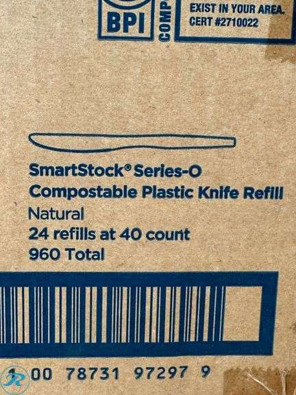 (3) Dixie Ultra SmartStock Series O Compostable Cutlery Knives, 24 refill at 40 count, 960ct- New