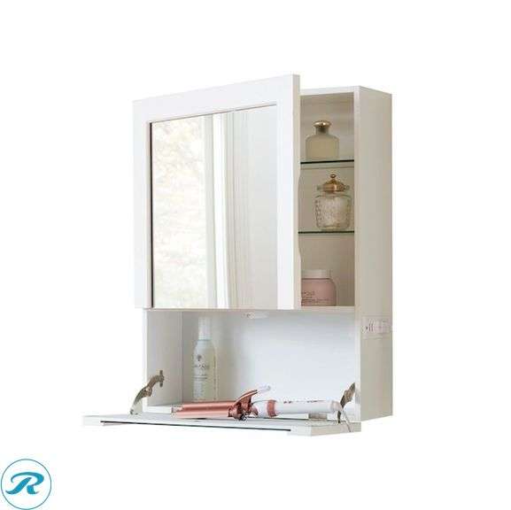 (1) New- allen + roth 20-in x 26-in x 7-in White Soft Close Bathroom Wall Cabinet - Roller Auctions