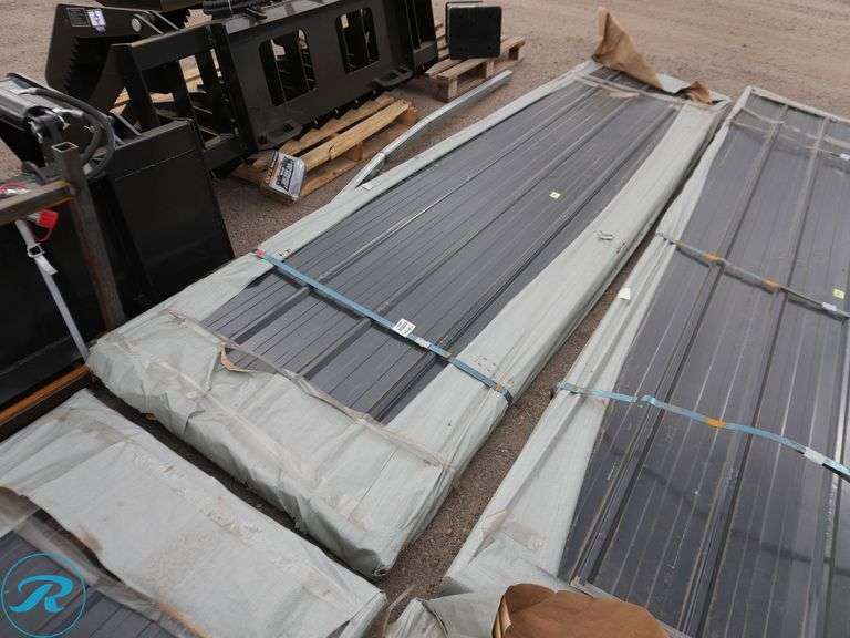 (100) New Sheets SKLP SKL100 Galvalume Steel Siding/Roofing, 12' (Top Panel Damaged)