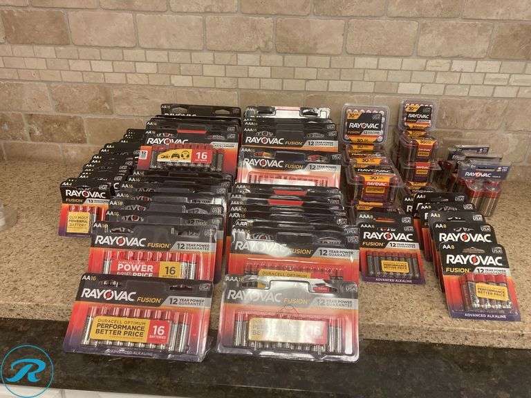 (109) Assorted battery lot )all different sizes AA, AAA, D (all good condition exp 12/2023) (work perfectly) See photo - Roller Auctions