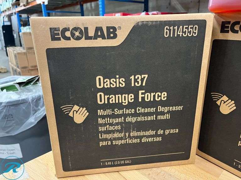 (4) EcoLab Oasis 137 Orange Force Multi-Surface Cleaner/Degreaser, Expired 11/2024 - New - Roller Auctions