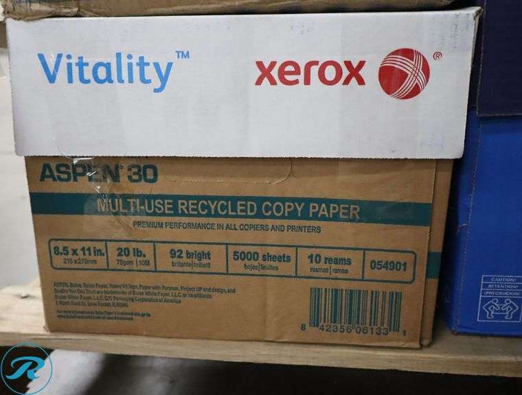(6) Assorted 5000pc Per Case, 8.5" x 11", 92 Brightness, 20 Pounds - New/Damaged Box/Few Damaged - Roller Auctions