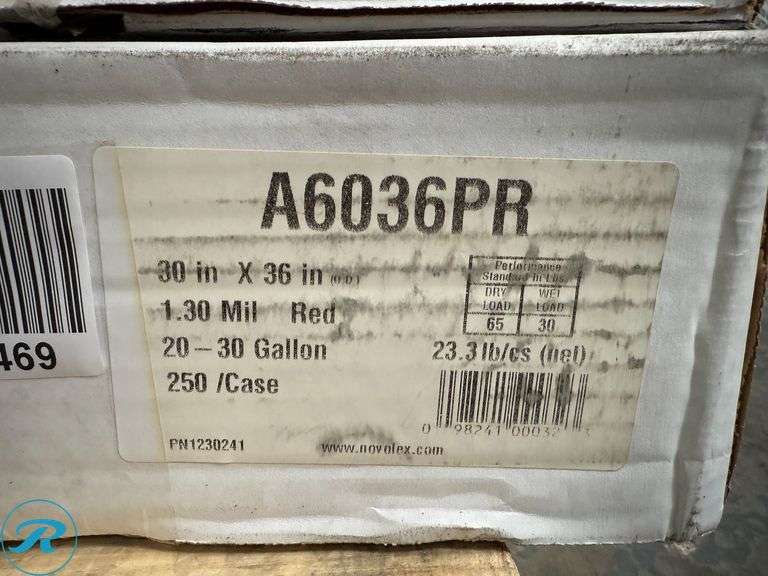 Heritage Healthcare Soiled Linen Can Liners, 30 Gallons, 1.3 MIL, Red, Pack Of 250 Liner - New - Roller Auctions