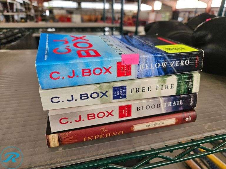 (3) C.J. Box Paperback Novels and Dante Alighieri’s ‘Inferno’ Hardcover